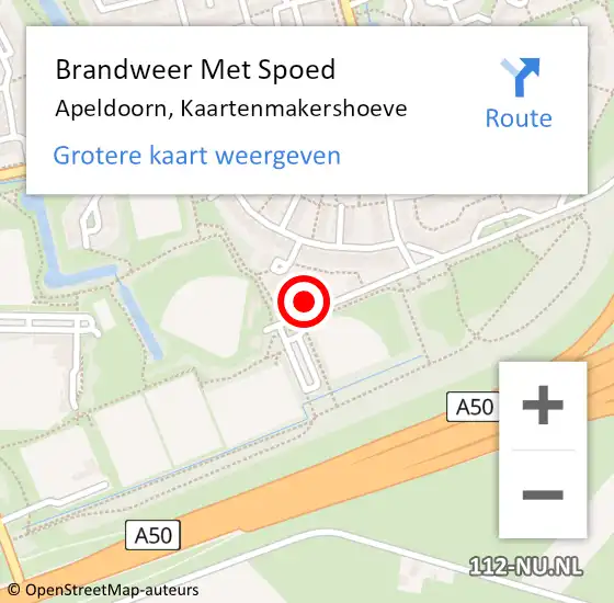 Locatie op kaart van de 112 melding: Brandweer Met Spoed Naar Apeldoorn, Kaartenmakershoeve op 19 juni 2021 09:06