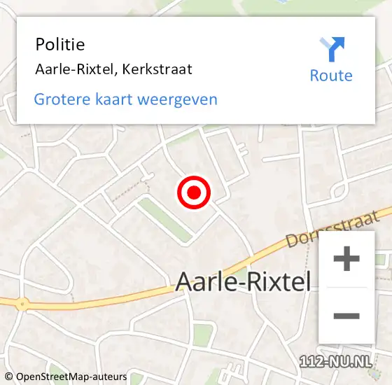 Locatie op kaart van de 112 melding: Politie Aarle-Rixtel, Kerkstraat op 19 juni 2021 09:26