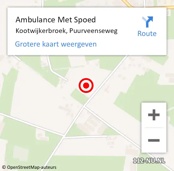 Locatie op kaart van de 112 melding: Ambulance Met Spoed Naar Kootwijkerbroek, Puurveenseweg op 19 juni 2021 10:28