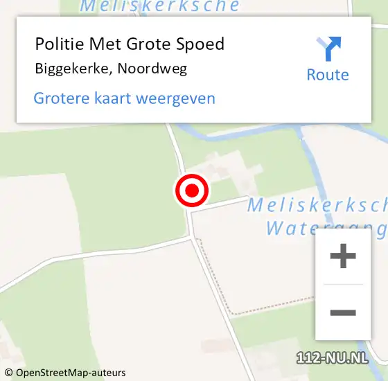 Locatie op kaart van de 112 melding: Politie Met Grote Spoed Naar Biggekerke, Noordweg op 19 juni 2021 17:57