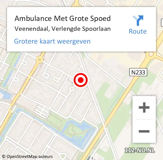 Locatie op kaart van de 112 melding: Ambulance Met Grote Spoed Naar Veenendaal, Verlengde Spoorlaan op 20 juni 2021 10:25