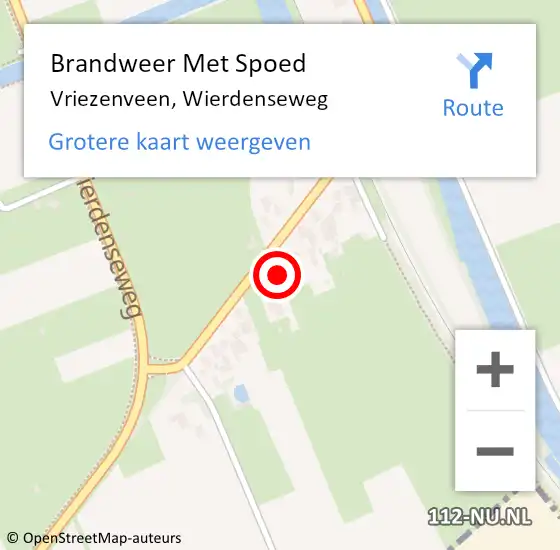 Locatie op kaart van de 112 melding: Brandweer Met Spoed Naar Vriezenveen, Wierdenseweg op 20 juni 2021 13:38