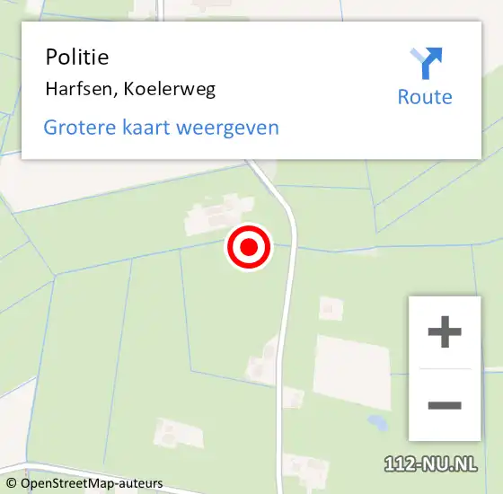 Locatie op kaart van de 112 melding: Politie Harfsen, Koelerweg op 20 juni 2021 19:42