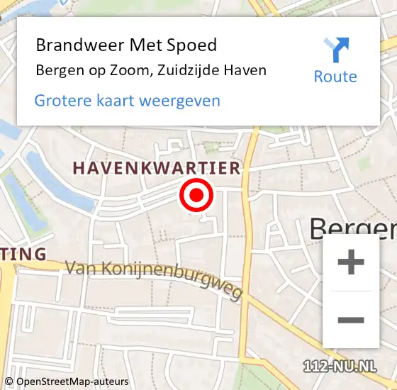 Locatie op kaart van de 112 melding: Brandweer Met Spoed Naar Bergen op Zoom, Zuidzijde Haven op 20 juni 2021 23:54