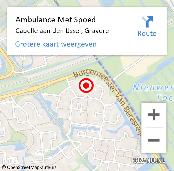 Locatie op kaart van de 112 melding: Ambulance Met Spoed Naar Capelle aan den IJssel, Gravure op 20 juni 2021 23:57