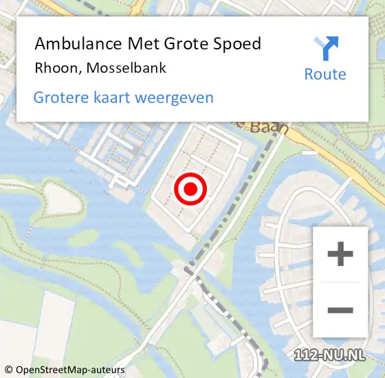 Locatie op kaart van de 112 melding: Ambulance Met Grote Spoed Naar Rhoon, Mosselbank op 21 juni 2021 06:39