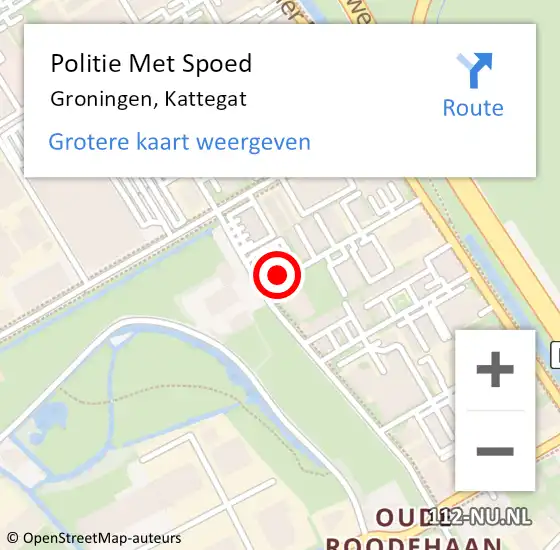 Locatie op kaart van de 112 melding: Politie Met Spoed Naar Groningen, Kattegat op 21 juni 2021 07:18