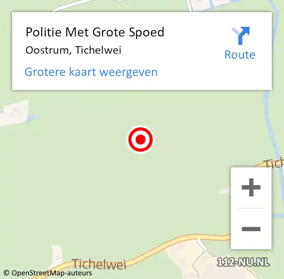 Locatie op kaart van de 112 melding: Politie Met Grote Spoed Naar Oostrum, Tichelwei op 21 juni 2021 19:29
