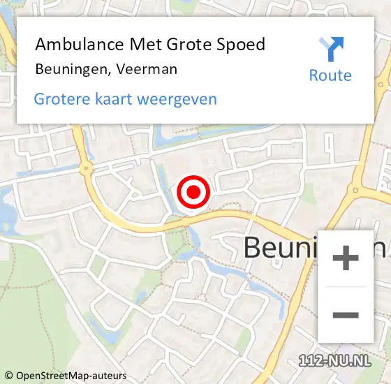 Locatie op kaart van de 112 melding: Ambulance Met Grote Spoed Naar Beuningen, Veerman op 21 juni 2021 20:16