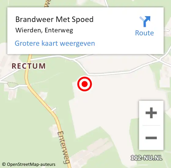 Locatie op kaart van de 112 melding: Brandweer Met Spoed Naar Wierden, Enterweg op 22 juni 2021 17:41