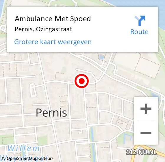 Locatie op kaart van de 112 melding: Ambulance Met Spoed Naar Pernis, Ozingastraat op 22 juni 2021 18:09