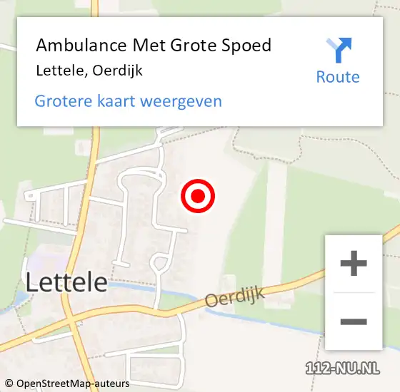 Locatie op kaart van de 112 melding: Ambulance Met Grote Spoed Naar Lettele, Oerdijk op 22 juni 2021 18:46