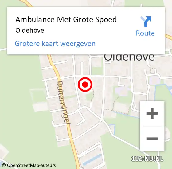 Locatie op kaart van de 112 melding: Ambulance Met Grote Spoed Naar Oldehove op 22 juni 2021 22:26