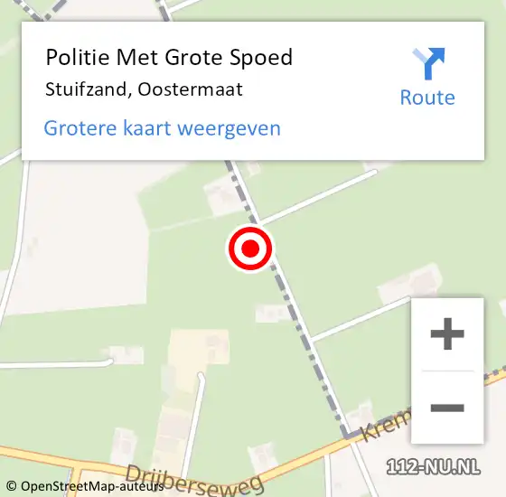 Locatie op kaart van de 112 melding: Politie Met Grote Spoed Naar Stuifzand, Oostermaat op 23 juni 2021 07:02