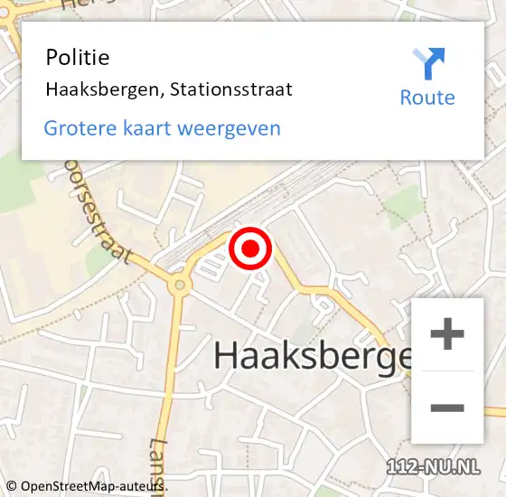 Locatie op kaart van de 112 melding: Politie Haaksbergen, Stationsstraat op 23 juni 2021 09:43