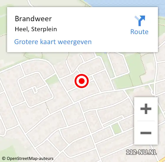 Locatie op kaart van de 112 melding: Brandweer Heel, Sterplein op 14 juni 2014 05:23