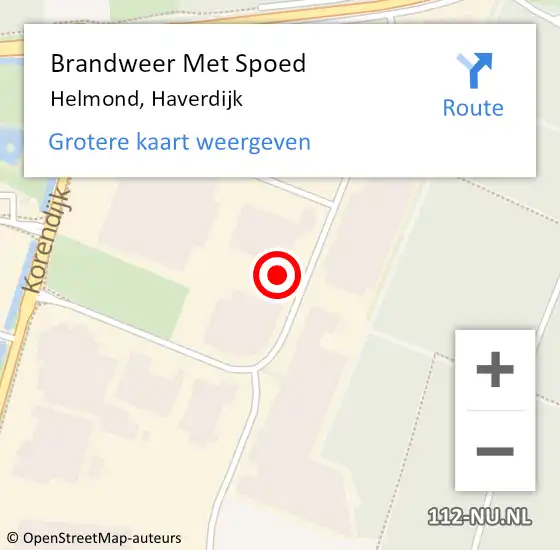 Locatie op kaart van de 112 melding: Brandweer Met Spoed Naar Helmond, Haverdijk op 23 juni 2021 16:18