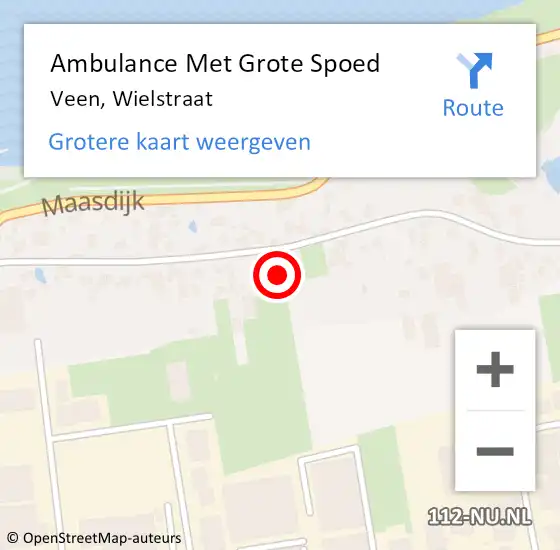 Locatie op kaart van de 112 melding: Ambulance Met Grote Spoed Naar Veen, Wielstraat op 23 juni 2021 19:37