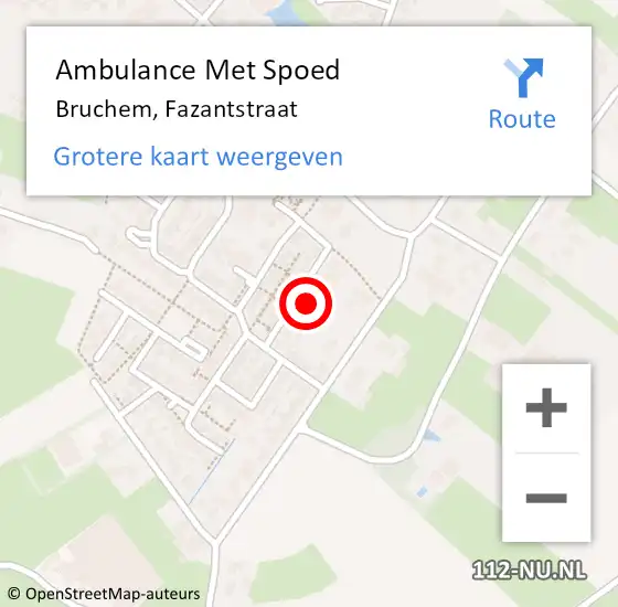Locatie op kaart van de 112 melding: Ambulance Met Spoed Naar Bruchem, Fazantstraat op 24 juni 2021 08:40