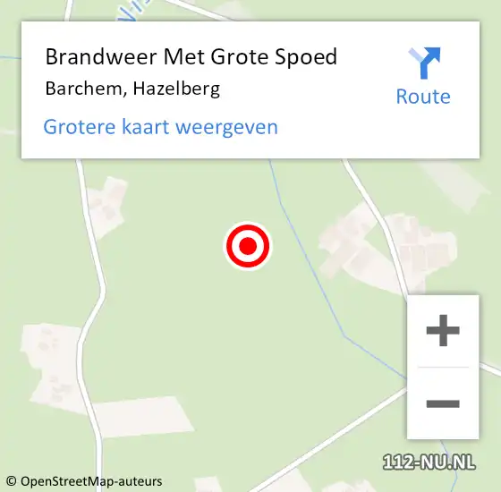 Locatie op kaart van de 112 melding: Brandweer Met Grote Spoed Naar Barchem, Hazelberg op 24 juni 2021 09:36