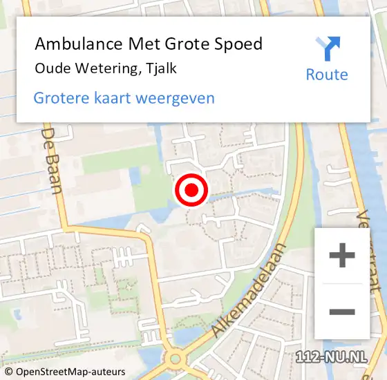 Locatie op kaart van de 112 melding: Ambulance Met Grote Spoed Naar Oude Wetering, Tjalk op 24 juni 2021 12:07