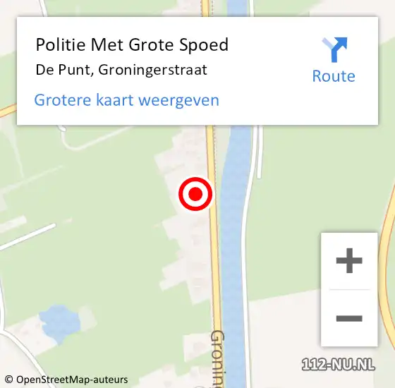 Locatie op kaart van de 112 melding: Politie Met Grote Spoed Naar De Punt, Groningerstraat op 24 juni 2021 15:39