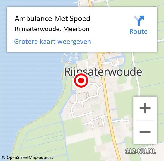 Locatie op kaart van de 112 melding: Ambulance Met Spoed Naar Rijnsaterwoude, Meerbon op 24 juni 2021 17:57