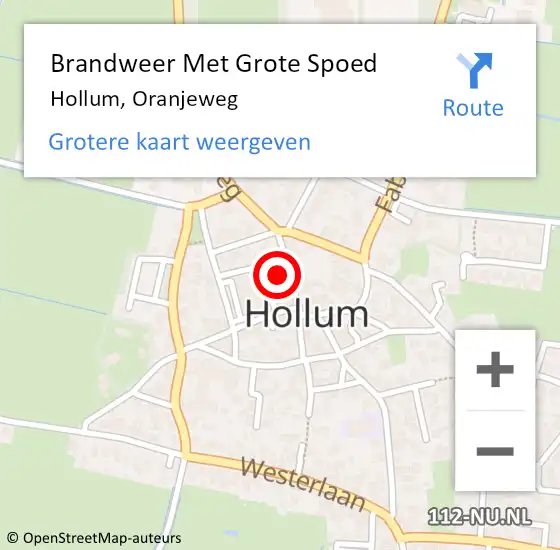 Locatie op kaart van de 112 melding: Brandweer Met Grote Spoed Naar Hollum, Oranjeweg op 24 juni 2021 20:02