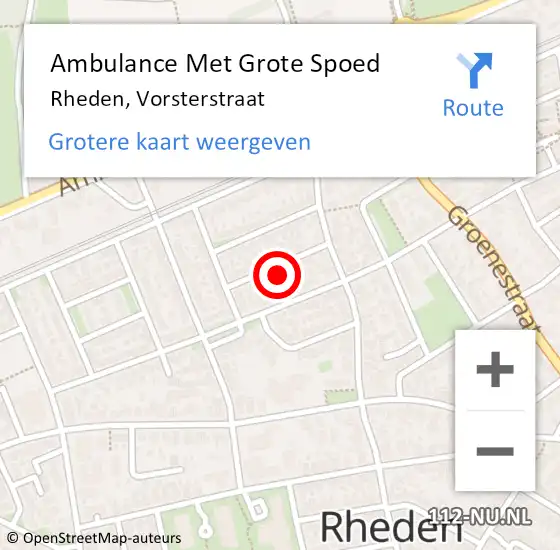 Locatie op kaart van de 112 melding: Ambulance Met Grote Spoed Naar Rheden, Vorsterstraat op 24 juni 2021 20:11