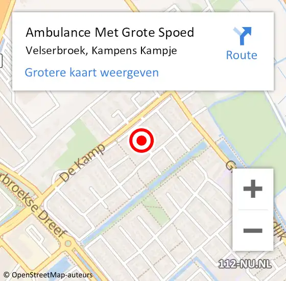 Locatie op kaart van de 112 melding: Ambulance Met Grote Spoed Naar Velserbroek, Kampens Kampje op 24 juni 2021 23:38