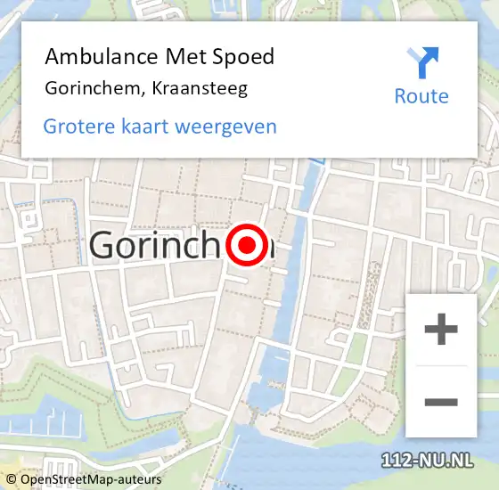 Locatie op kaart van de 112 melding: Ambulance Met Spoed Naar Gorinchem, Kraansteeg op 25 juni 2021 08:25