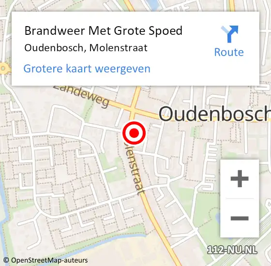 Locatie op kaart van de 112 melding: Brandweer Met Grote Spoed Naar Oudenbosch, Molenstraat op 26 juni 2021 16:52