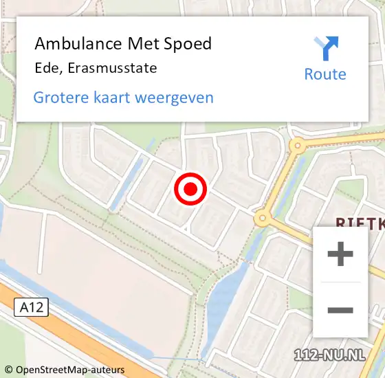 Locatie op kaart van de 112 melding: Ambulance Met Spoed Naar Ede, Erasmusstate op 26 juni 2021 20:24