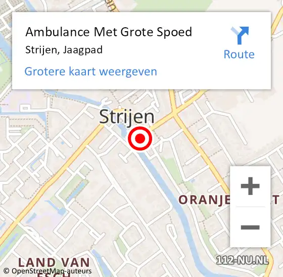 Locatie op kaart van de 112 melding: Ambulance Met Grote Spoed Naar Strijen, Jaagpad op 26 juni 2021 21:15