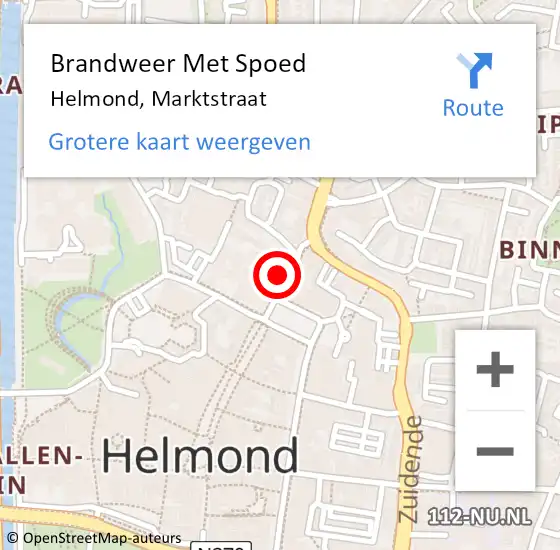 Locatie op kaart van de 112 melding: Brandweer Met Spoed Naar Helmond, Marktstraat op 27 juni 2021 01:49