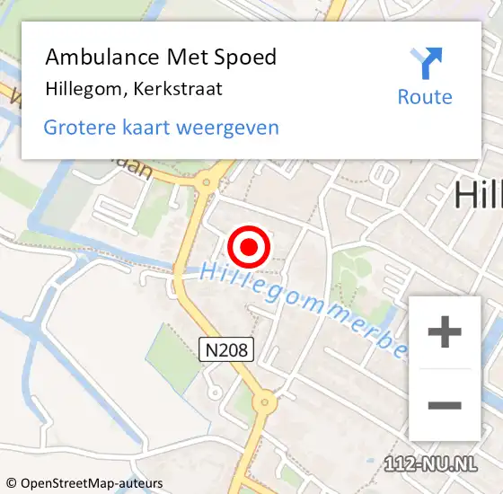 Locatie op kaart van de 112 melding: Ambulance Met Spoed Naar Hillegom, Kerkstraat op 27 juni 2021 09:31