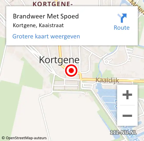 Locatie op kaart van de 112 melding: Brandweer Met Spoed Naar Kortgene, Kaaistraat op 27 juni 2021 14:22