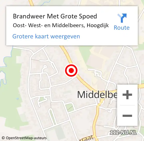 Locatie op kaart van de 112 melding: Brandweer Met Grote Spoed Naar Oost- West- en Middelbeers, Hoogdijk op 27 juni 2021 15:18