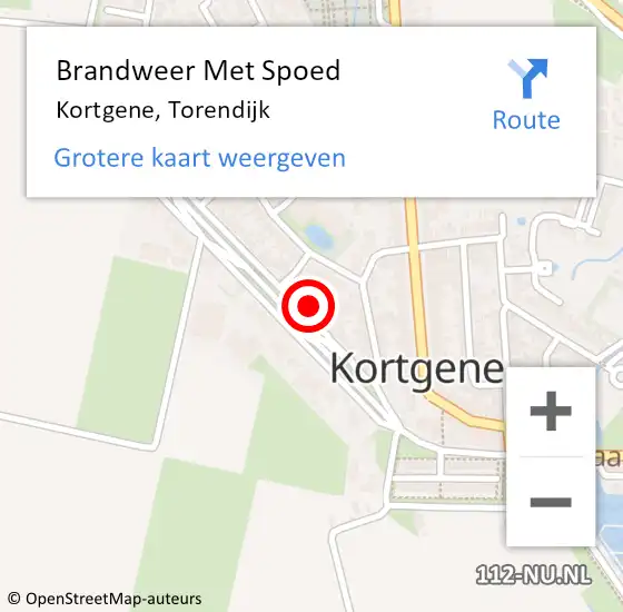 Locatie op kaart van de 112 melding: Brandweer Met Spoed Naar Kortgene, Torendijk op 27 juni 2021 18:03