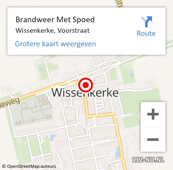 Locatie op kaart van de 112 melding: Brandweer Met Spoed Naar Wissenkerke, Voorstraat op 27 juni 2021 18:07