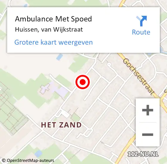 Locatie op kaart van de 112 melding: Ambulance Met Spoed Naar Huissen, van Wijkstraat op 27 juni 2021 18:47