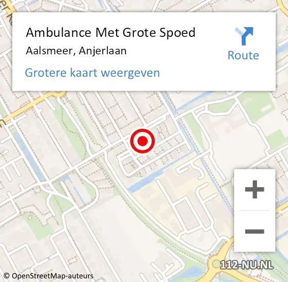 Locatie op kaart van de 112 melding: Ambulance Met Grote Spoed Naar Aalsmeer, Anjerlaan op 27 juni 2021 21:01