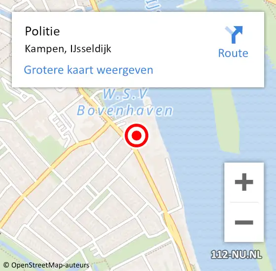 Locatie op kaart van de 112 melding: Politie Kampen, IJsseldijk op 27 juni 2021 22:43