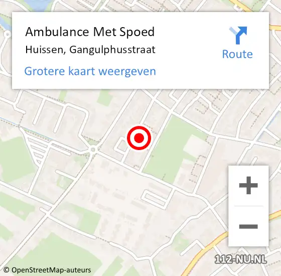 Locatie op kaart van de 112 melding: Ambulance Met Spoed Naar Huissen, Gangulphusstraat op 28 juni 2021 03:07