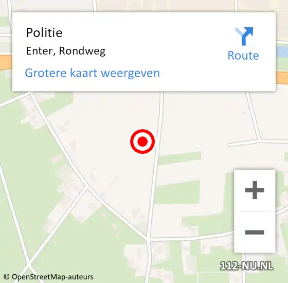Locatie op kaart van de 112 melding: Politie Enter, Rondweg op 28 juni 2021 07:21