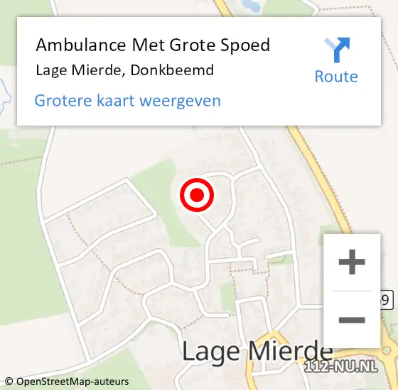 Locatie op kaart van de 112 melding: Ambulance Met Grote Spoed Naar Lage Mierde, Donkbeemd op 28 juni 2021 09:43