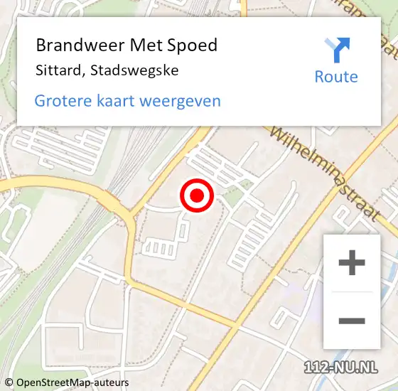 Locatie op kaart van de 112 melding: Brandweer Met Spoed Naar Sittard, Stadswegske op 28 juni 2021 09:53