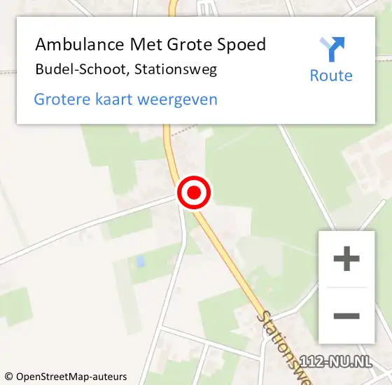 Locatie op kaart van de 112 melding: Ambulance Met Grote Spoed Naar Budel-Schoot, Stationsweg op 28 juni 2021 11:29