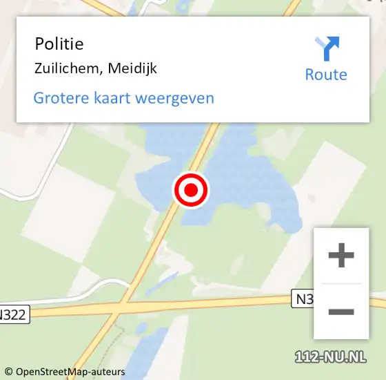 Locatie op kaart van de 112 melding: Politie Zuilichem, Meidijk op 28 juni 2021 20:06