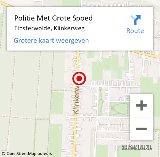 Locatie op kaart van de 112 melding: Politie Met Grote Spoed Naar Finsterwolde, Klinkerweg op 28 juni 2021 23:34